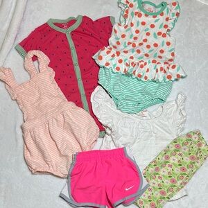 Girls 18month bubble romper and shorts bundle